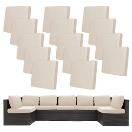 14 Pcs Stretch Patio Cushion Covers,Outdoor Couch Covers Replacement,Outdoor Couch & Sofa Slipcovers,for Patio Furniture Cushion Covers,Washable Reusable Furniture Protector (Beige,Cover Only)