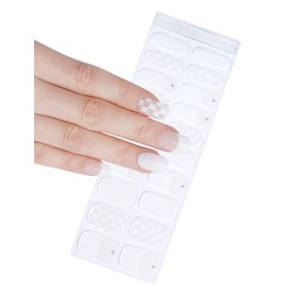 Semi Cured Gel Nail Strips, 20pcs Nails Sticker, Gel Nail Wraps UV for Home Nails DIY