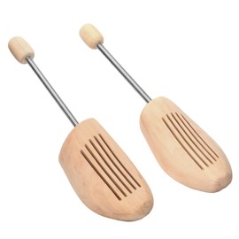 BY BNS Comfort Concept Shoe Stretcher Real Wood with Metal Spiral Spring Wooden Shoe Shaper Shoe Stretcher Breathable for Men and Women, wood-coloured