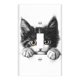 Cat Light Switch Cover, Single Toggle Wall Plate 1-Gang Decorative Wall Plate for Home Decor Bedroom Living Room