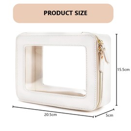 Clear Makeup Bag Organizer, Portable Travel Cosmetic Case, Transparent Toiletry Bag with Zipper, Skincare and Essentials Storage Pouch for Women