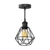 ledscom.de Retro Vintage Pendant Light Black Cage Shade + LED