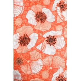 Better Home 52"x52" Square PEVA Tablecloth Flannel Backed Kitchen Decorator, Floral ~ Orange
