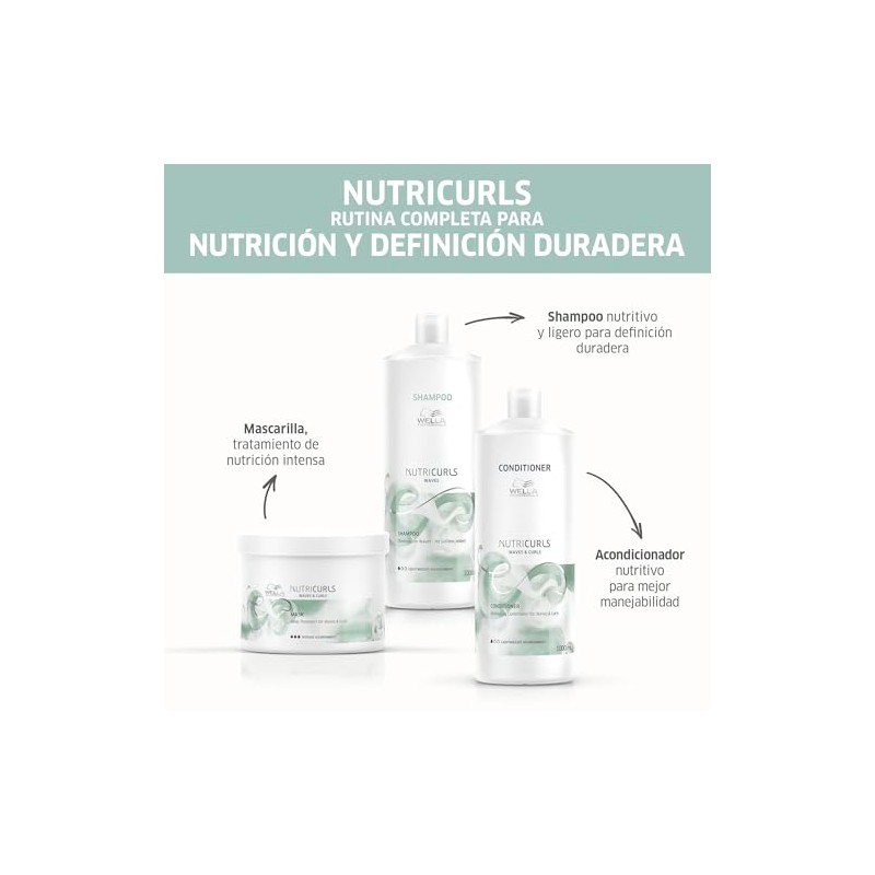 Wella Professional Nutricurls Shampoo Waves Sin Sulfatos para Rizos Definidos