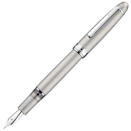 Asvine J16 Pluma fuente de titanio cepillado con punta fina Jowo, llenado por émbolo, ventana de tinta, llave y caja