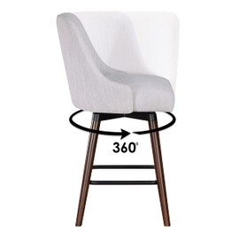OSP Home Furnishings Bagford 26" Swivel Counter Stool with Medium Espresso Legs, Fog Fabric