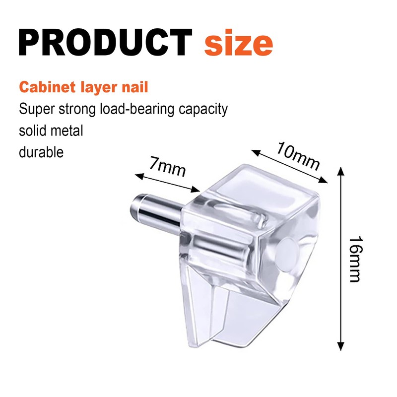 20 Pack 5mm Shelf Support Pegs, Clear Plastic Replacement Pins,Support
