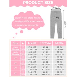 Resinta 5 Packs Toddler and Baby Girls Leggings Pants Full Length Cotton Basic Leggings Stretchy Soft Leggings Tights Pants