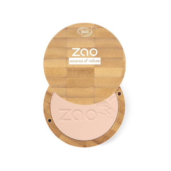 ZAO Compact Powder 304 cappuccino Kompaktpuder, in nachfüllbarer Bambus-Dose