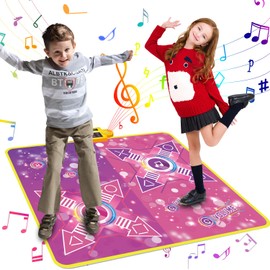 Sumwind Dance Mat, Game Toy, For 2 People, 2 People, Music Play Mat, Equipped with LED, Foldable, Music Mat, Large, Adjustable Volume, 3 Difficulty Levels, Waterproof Material, Anti-Slip, Compact,