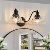 20 Inch 2-Light Vintage Bathroom Wall Sconce,Elegant Black Metal and
