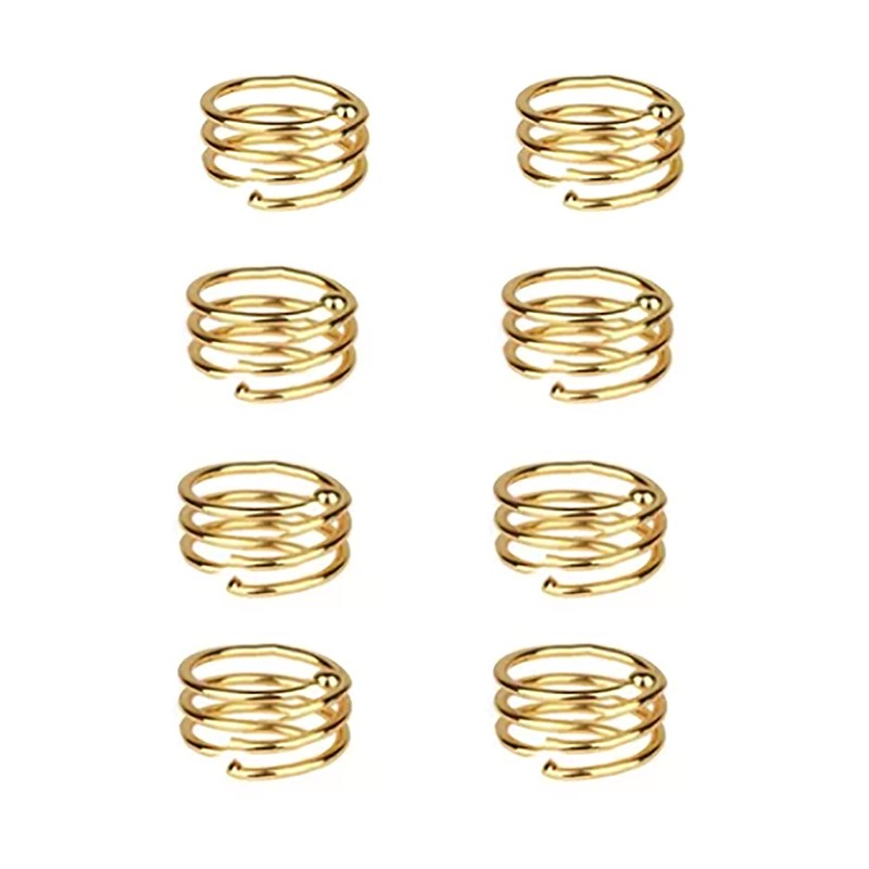 12pcs Napkin Ring Spiral Washable Decorative Metal Napkin Holder Ring
