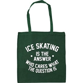 Hippowarehouse Ice Skating is the Answer Who Cares What the Question Is Tote Shopping Gym Beach Bag 42cm x38cm, 10 litres