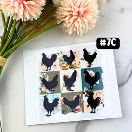 UV DTF DECALS, 4" height, Cup Decals, Cup Stickers, Cup Decor:_#7C - Chickens