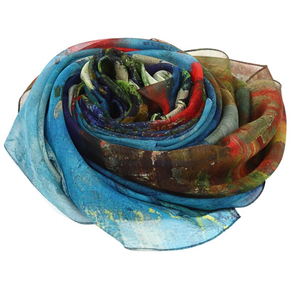 [Anemos] Silk 100% Impressionist Vincent Van Gogh Cornflower and Poppy