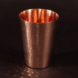 Sertodo Copper Ice Tea Cup | 10 Ounce Capacity | 100% Pure Copper, Heavy Gauge, Hand Hammered | Ayurvedic Drinking Vessel | Fancy Cocktail Cup