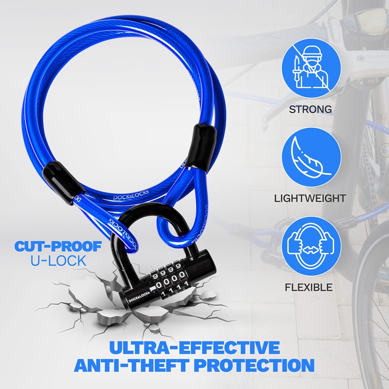 DocksLocks Security Cable Lock Set (5' to 25') Looped Ends,