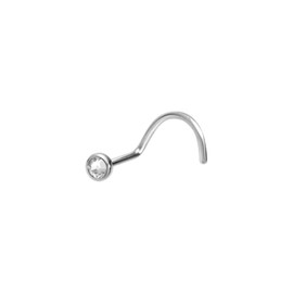 Piercingline Nose Piercing | Titanium | Flat Crystal Disc | Spiral Nose Stud Piercing | Choice of Colours and Sizes