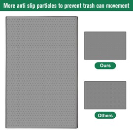 Trash Can Mat, Silicone Material with Non-Slip Particles to Prevent Trash Can Movement and Protect Floors, Raised Edges to Prevent Spills, Suitable for Kitchen, Living Room, Bedroom (15.7"x23.6")