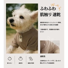 HOLYCAT Dog Clothes, Dog Shirt, Casual, Fashion, Loungewear, Dog Clothes, Cute, Sunscreen, Hair Loss Protection, Plain, Dog T-Shirt, Indoors, Outings, Walks, Spring, Summer, Autumn, Soft, Breathable