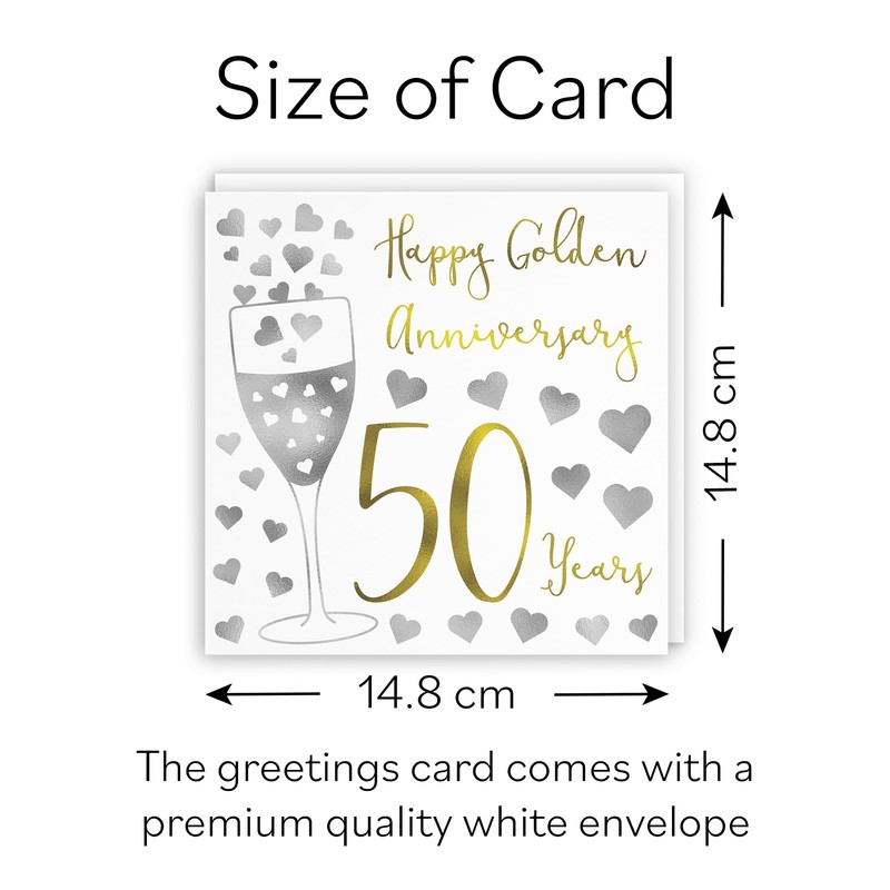 Hunts England - 50th Wedding Anniversary Card - Happy Golden