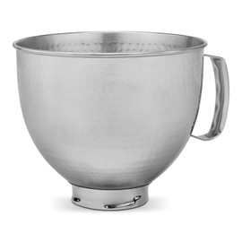 KitchenAid 5 Quart Stainless Steel Bowl for all KitchenAid 4.5-5 Quart Tilt-Head Stand Mixers KSM5SSBHM, Hammered Stainless