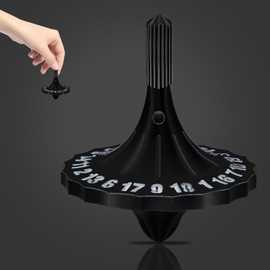 CZYY D20 Spin Top Dice - 3D Printed Spinning Top Dice, Unique D20 Gaming Dice, EDC Fidget Dice, Desk Toy, DND Gift & Accessories for Tabletop RPG Gamer (Black D20)