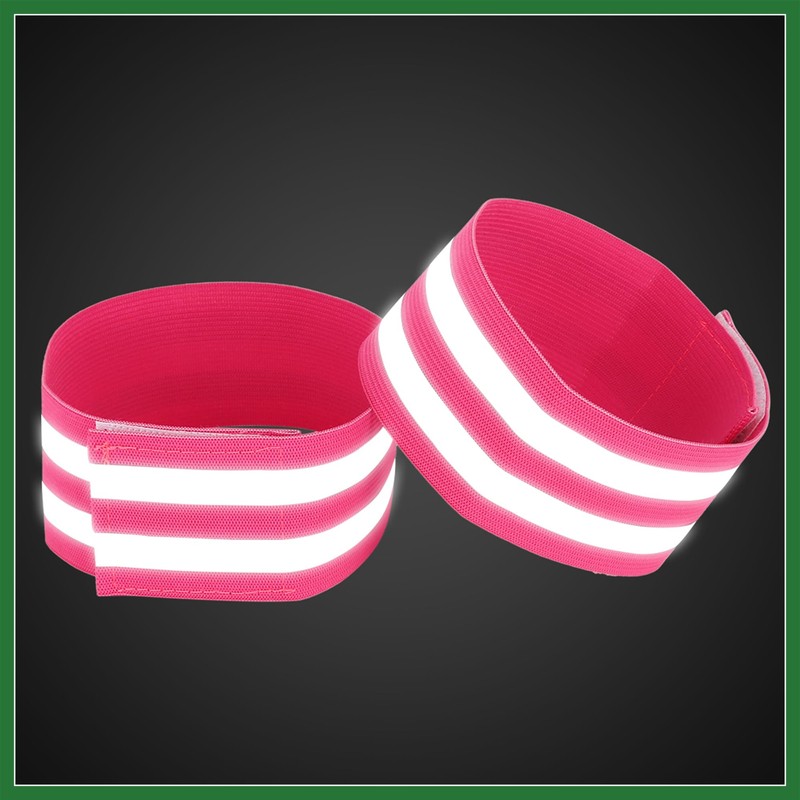 Motoforti 8pcs Reflective Bands for Arm Cycling Reflective Armbands Pink