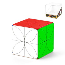 ROXENDA Clover-Shaped Speed Cube Stickerless Magic Cube – Professional Smooth Lucky Puzzle Cube, Unique Four-Leaf Design for Kids Playing
