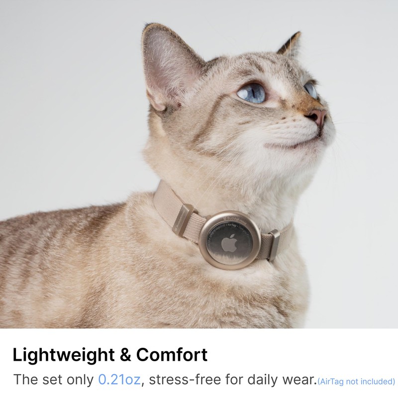 BuddyArmor Safety Cat Collar Pro Airtag Holder Set, US IDA