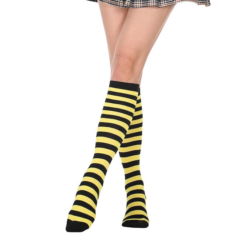 BAOKELAN Knee High Long Socks Striped Casual Thigh High Socks