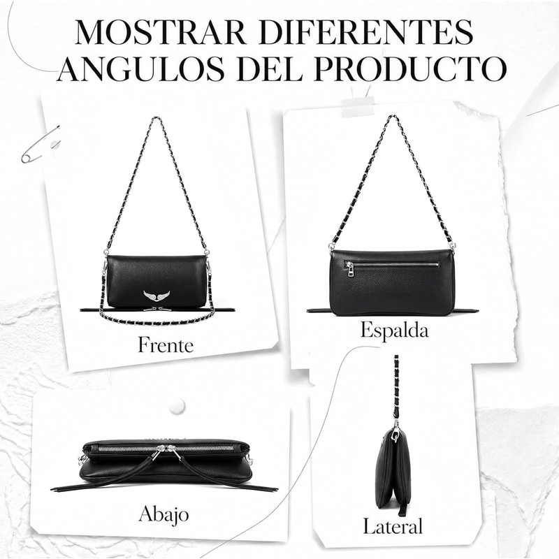 Bolso bandolera de piel para mujer, Bolso cruzado para mujer
