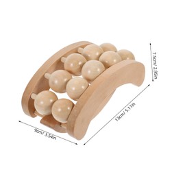 Outanaya 10 Wooden Dual Row Bead Back Massager Portable Manual Tool for Relief and Muscle Relaxation Office Travel Natural Design for Comfort Enhancement