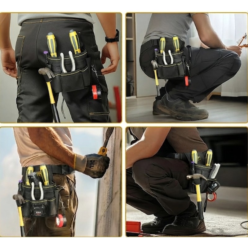 Electrician Tool Waist Bag – Heavy Duty Tool Pouch with