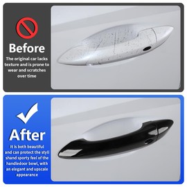 LUNQIN Car Door Handle Cover for Hyundai Tucson 2022 2023 2024 2025 Hybrid Auto Exterior Accessories Handle Protectors Covers Wrap Decoration ABS Gloss Black