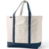 Lands' End Natural Open Top Canvas Tote Natural/radiant Navy Medium