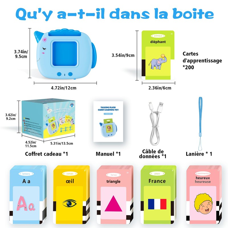 Standard French Normal French Flash Cards for Learning Toddlers 1