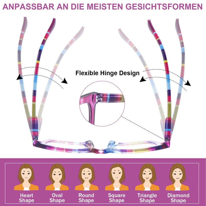 SIGVAN 6 Pack Oprah Style Reading Glasses Blue Light Blocking