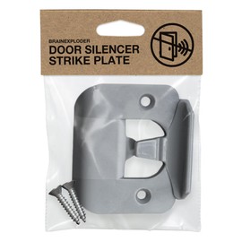 BrainExploder Door Silencer Strike Plate - Flexible, Noise Eliminating Fix for Loud Latches, Fits with No Modifications, Stops Slamming, Perfect for Nursery, Bedroom, Sleepers, Auditory Issues