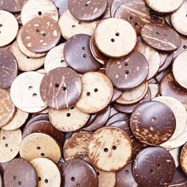 Kbraveo 150pcs 1 inch New Thick Coconut Shell 2 Holes Button Coconut Shell Buttons for Crafts Sewing Decorations…