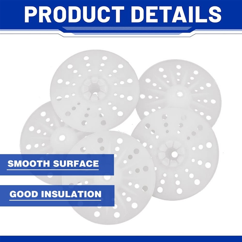 ComPDCVD 50 x 50 mm PP washers for fixing and