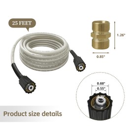 Pressure Washer Hose for Ryobi Power Washer Hose, Replacement for Ryobi 25ft Durable Pressure Braided Hose RY14122 & RY141900, Anti-Kink Design High Pressure Washer Hose Parts #308835065