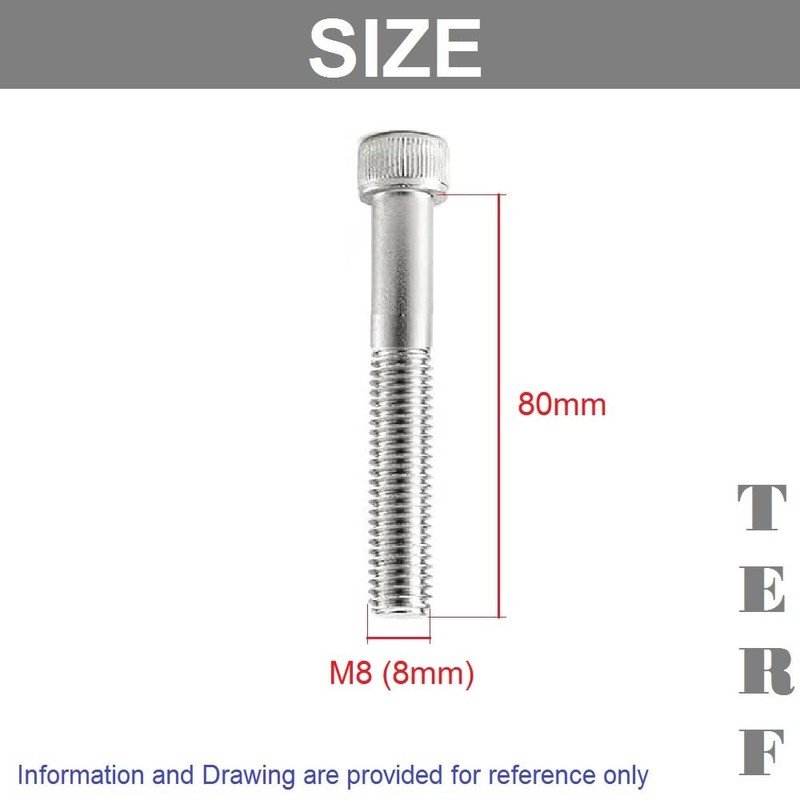 TERF® M8 X 80mm Hex Socket Cap Head Machine Screws