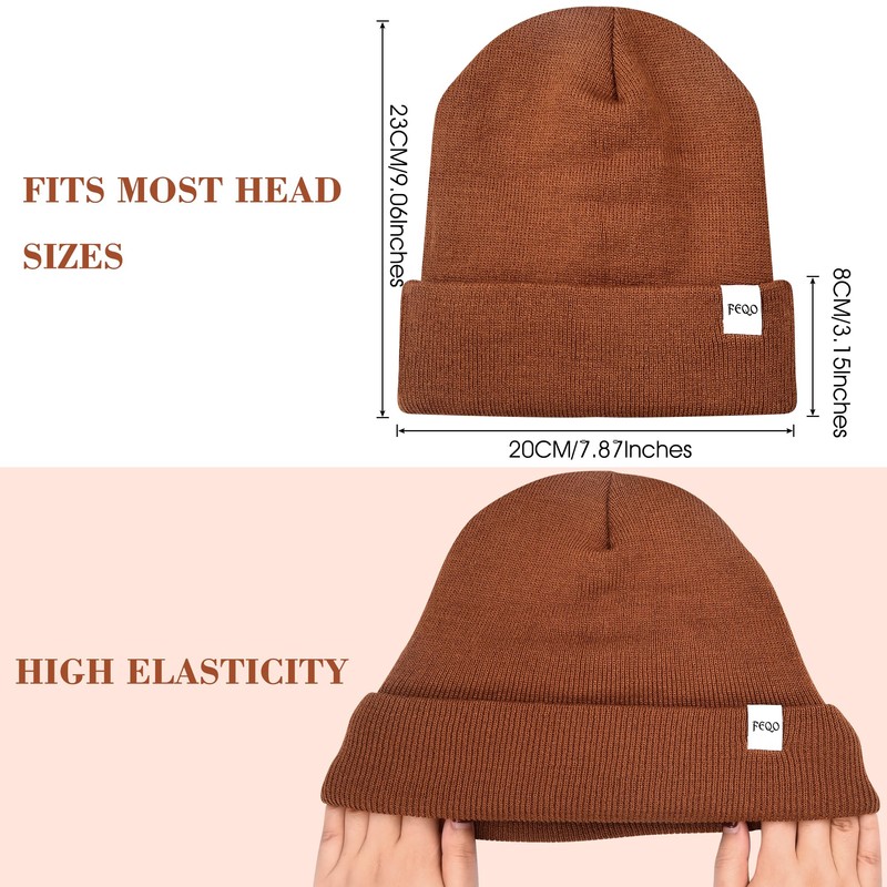 FEQO 4 Pack Satin Lined Winter Beanie Hats Soft Silk