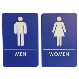 Men's and Women's Restroom Signs, ADA-Compliant Bathroom Door Signs for Offices, Businesses, Restaurants | Made In USA
