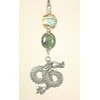 Silvery Dragon with Turquoise Blue Lampwork Glass Ceiling Fan Pull