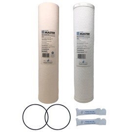 Home Master Whole House 4-Layer Sediment 25 Down to 1 Micron, Radial Flow GAC Carbon, 2 orings & Grease, 20gpm, Replacement Filter Set CsetBB2SmgC 20x4.5