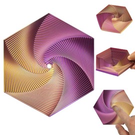 Fractal Fidget Hexagon CHUNLINLAODA 3D Printing Hexagon Fidget Toy Kids Adults Fidget Toy Hexagon Spiral Toy Hexagon Geometric Sensory Toy Desk Sensory Toy for Anti-Anxiety and Stress Relief (B1)