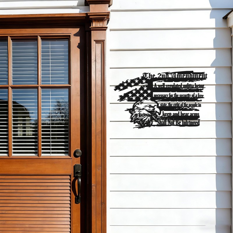 American Eagle 2nd Amendment Metal Art, Patriotic Wall Decor