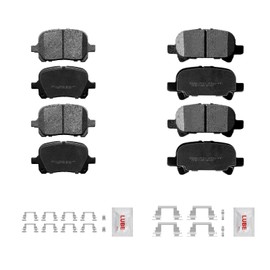 Fraxle Front and Rear Ceramic Brake Pads Set with Hardware For 2000 2001 Toyota Camry, 2000-2004 Avalon, Solara